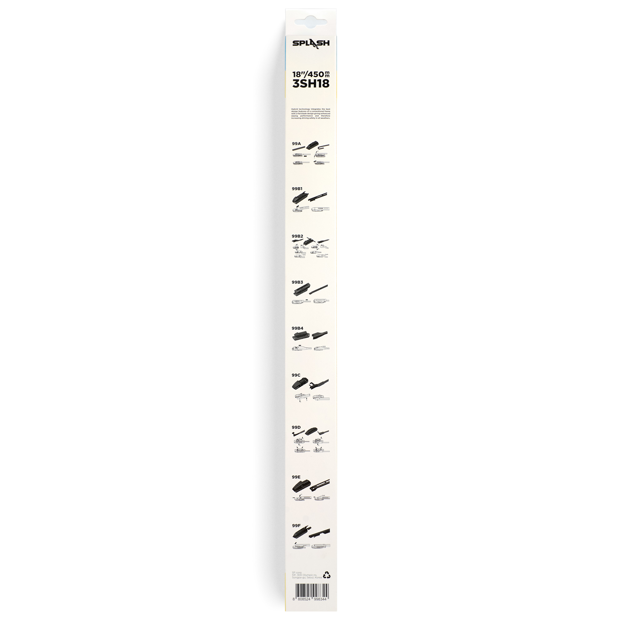 Щетка стеклоочистителя гибридная SPLASH 450mm (18") 3SH18
